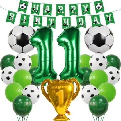 But Parfait - Kit de Ballons Football Vert - Décoration Anniversaire Garçon 11 ans