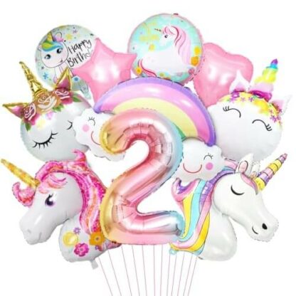 Licorne en Fête - Kit Ballonnements pour un Deuxième Anniversaire - Déco Festive Fille