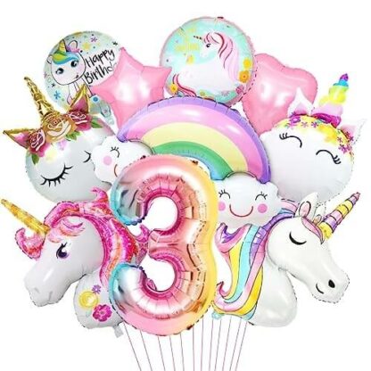 Licorne en Fête - Kit Ballons Géants 3D - Décoration Anniversaire Fille