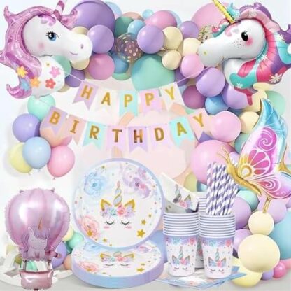 Magie Licorne - Décoration d'anniversaire complète - Kit accessoires enfant fille