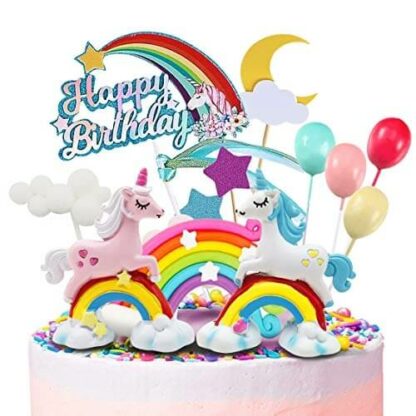 Merveilles Féeriques - Décoration de Gâteau Licorne - Accessoire Anniversaire Fille