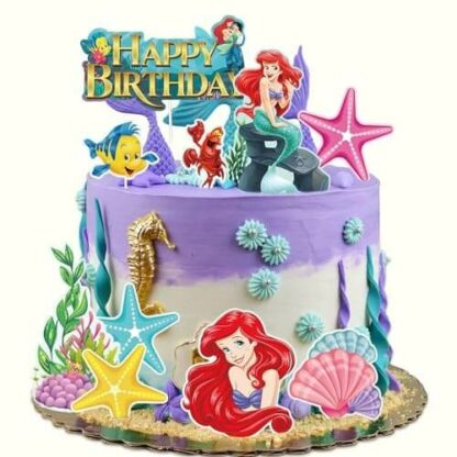 Plongée Féerique - Lot de 10 Décorations Sirène - Accessoire Gâteau d'Anniversaire Fille