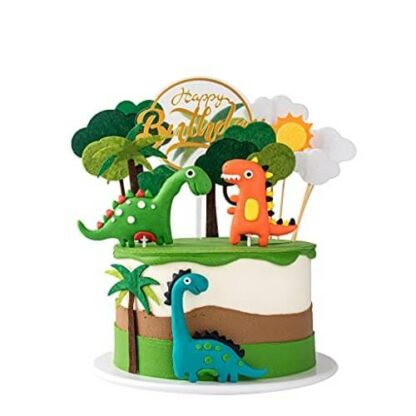 Roi des Dinosaures - Ensemble de Toppers Anniversaire Garçon - Décoration Gâteau Thème Jungle